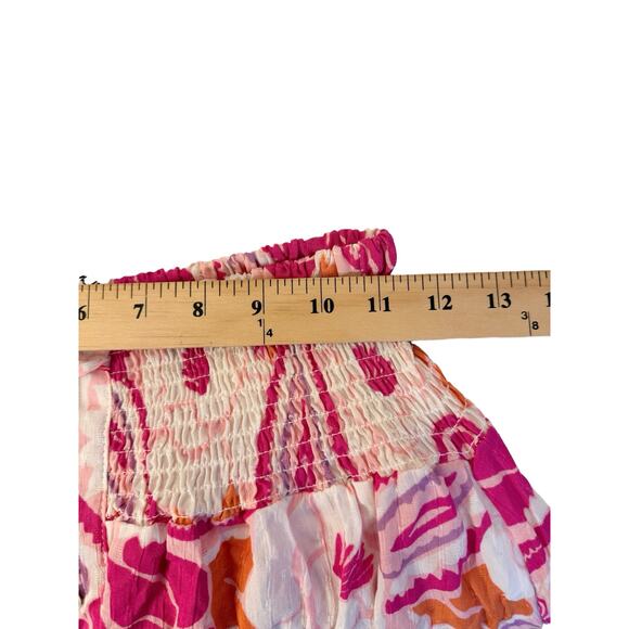 Nicole Miller Small Button Pink Floral Colorful Lightweight Maxi Skirt OR Dress - Picture 6 of 11